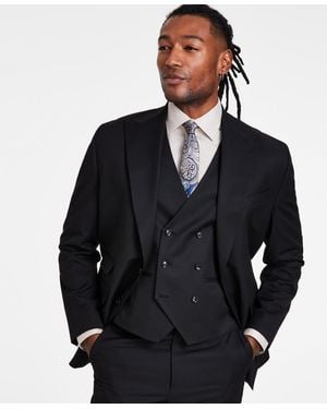 Tayion Collection Classic-fit Solid Suit Jacket - Blue