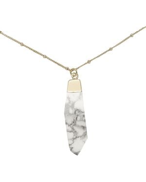 charged Stone Pendant Necklace - White