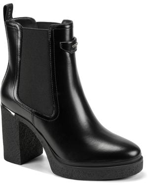 DKNY Tisdel Platform Block Heel Booties - Black