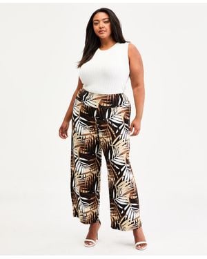 Anne Klein Plus Size High-rise Pull-on Wide-leg Pants - White