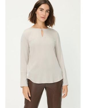 Olsen Mixed Media Blouse - White