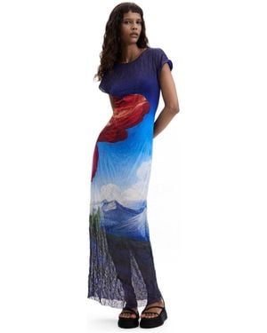 Desigual Printed Short-sleeve Dress - Blue
