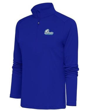 Antigua Drake Bulldogs Tribute Half-zip Sweatshirt - Blue