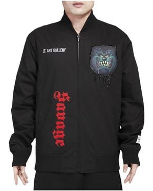 FREEZE MAX Looney Tunes Taz Savage Varsity Full-zip Jacket - Black