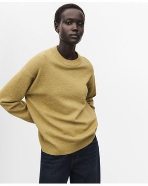 Mango Ribbed Trim Oversized Sweater - Metallic