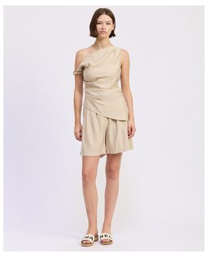 En Saison One Shoulder Selma Top - White