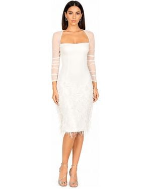 Lara Long Sleeve Bridal Midi Gown - White