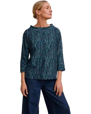 Celtic & Co. Cotton Blend Collared T-shirt - Blue