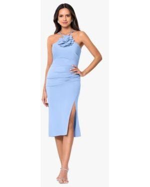 Betsy & Adam Betsy Adam Halter Neck Midi Dress - Blue