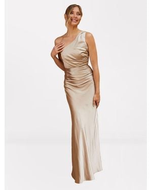Six Stories One Shoulder Satin Bridesmaid Dress - White