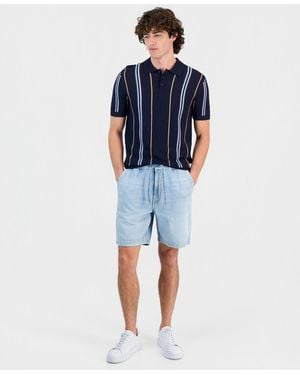Guess Carson Cotton-blend Drawcord 8" Shorts - Blue