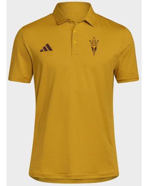 adidas Arizona State Sun Devils Ultimate365 Striped Polo Shirt - Yellow