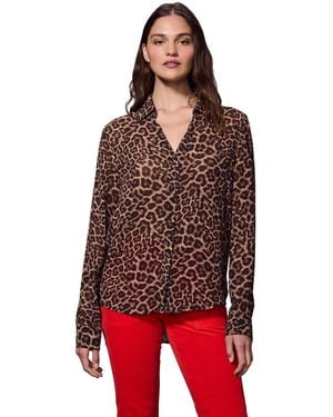 Sanctuary Front Row Long-sleeve Removable Scarf Blouse - Red