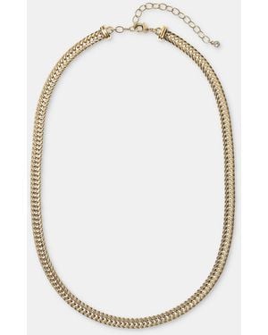 On 34th Wheat Link -tone Chain Collar Necklace - White