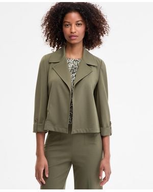 Anne Klein 3/4-sleeve Open-front Jacket - Green
