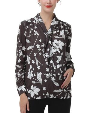 Kimi + Kai Kimi + Kai Maternity Tie Neck Nursing Blouse - Black