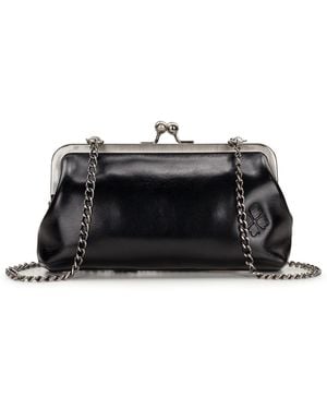 Patricia Nash Kisslock Mini Potenaz Leather Crossbody Bag - Black
