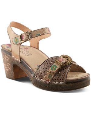 L'ARTISTE Spring Step Upperbuck Ankle Strap - Brown