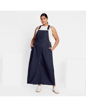 City Chic Pinafore Maxi Dress - Blue