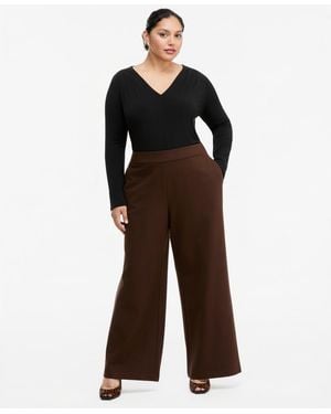 INC International Concepts Plus Size High-rise Pull-on Pants - Brown