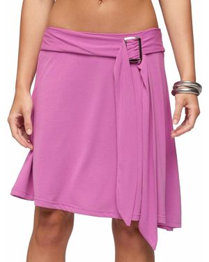 Edikted Fiori Buckle Asymmetric Midi Skirt - Pink
