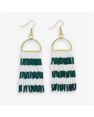 INK+ALLOY Allison Beaded Fringe Earrings - White