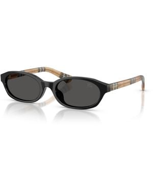 Burberry Oval Acetate Sunglasses Be4508d - Black