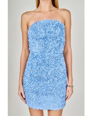 Endless Rose Strapless Floral Dress - Blue