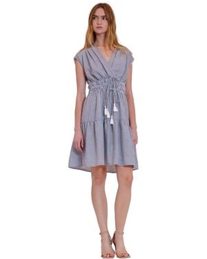 Julia Jordan V-neck Short Dress - Blue