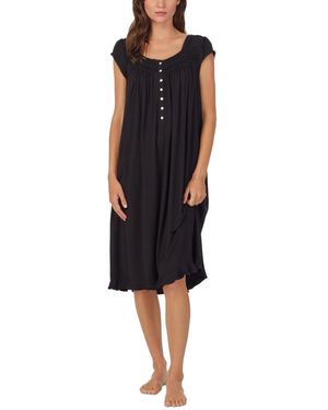 Eileen West Lace-trim Waltz Nightgown - Black
