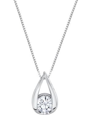 Sirena Lab Grown Diamond Pear Shape Pendant Necklace (2 Ct. T.w. - Metallic