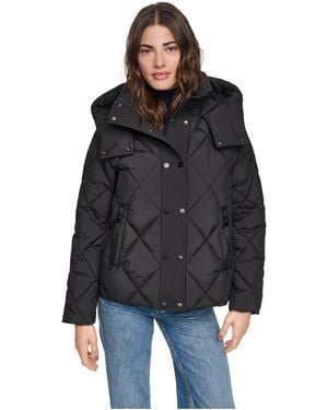 Andrew Marc briggs Hooded Quilted Puffer Jacket - Black