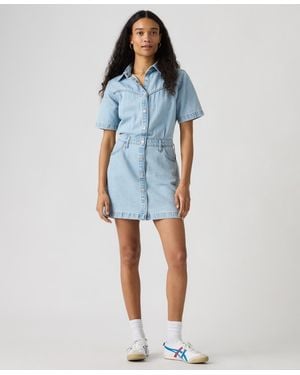 Levi's Premium Short-sleeve Logan Western Denim Dress - Blue