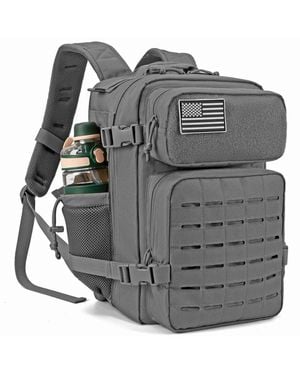 Aofar 25l Outdoor Camping Molle Daypack Hiking Rucksack Bottle Holder - Gray