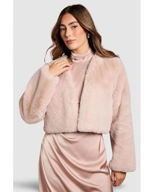 Coast Edge To Edge Faux Fur Coat - Pink