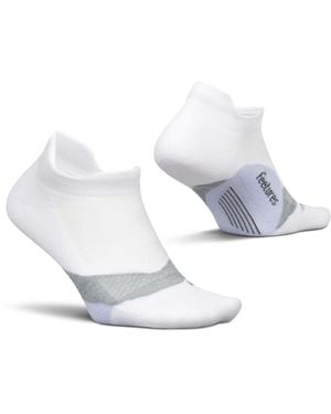 Feetures Elite Light Cushion No Show Tab Ankle Socks - White