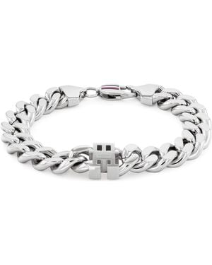 Tommy Hilfiger Silver-tone Stainless Steel Chain Bracelet - Metallic
