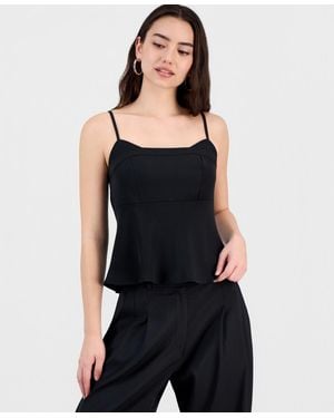 BarIII Double Layered Peplum Camisole - Black