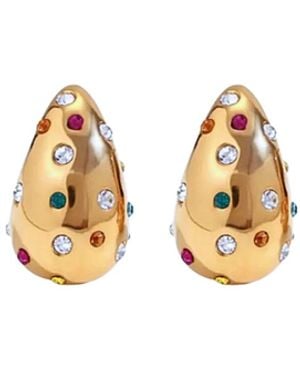 Accessory Concierge Gemstone Teardrop Earrings - Metallic