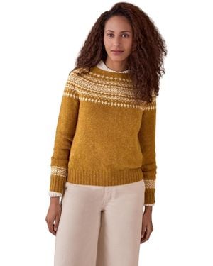 Celtic & Co. Highlands Fair Isle Slim-fit Crew Neck Sweater - Brown
