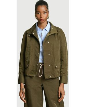 Avec Les Filles Mock Neck Track Jacket - Green