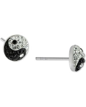 Macy's Crystal Pave Yin Yang Stud Earrings - Black