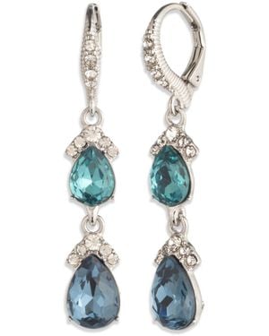 Givenchy Pear Glass Stone Double Drop Earrings - Blue