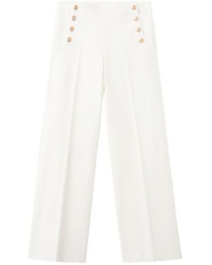 Mango High-waisted Wide-leg Jeans - White