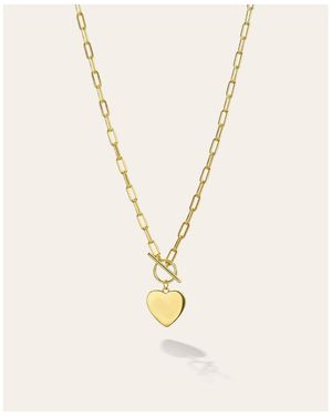 Zoe Lev toggle Heart Necklace - Natural