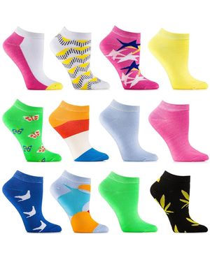 Gallery Seven Multicolor Ankle Socks 12 Pack - Pink