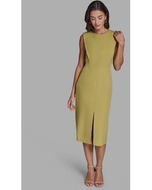BCBGMAXAZRIA Crewneck Midi Dress - Green