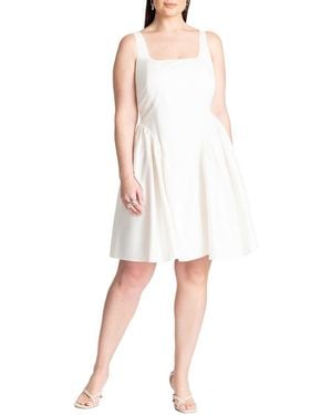 Eloquii Plus Size Bow Back Mini Dress - Gray
