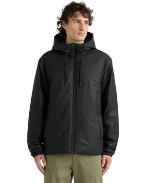 HUNTER Liam Zipper Front Hooded Rain Jacket - Black