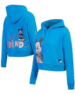 FREEZE MAX Mickey Friends Best Friends Cropped Pullover Hoodie - Blue